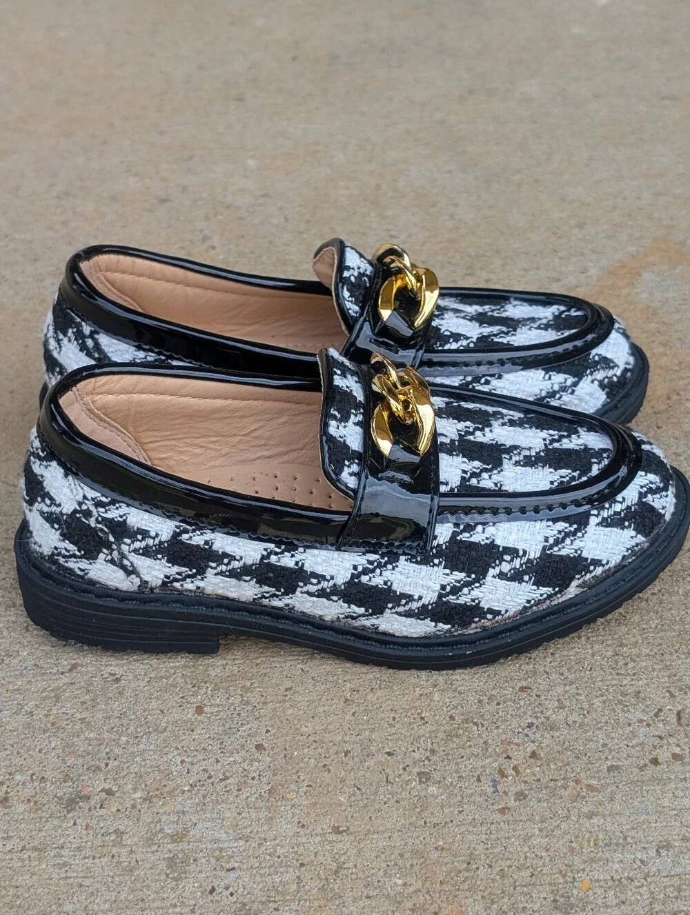Atalina Houndstooth Loafers Child Size 9W